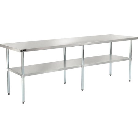 NEXEL 96W x 30D 18 Gauge 430 Stainless Steel Workbench with Galvanized Legs & Undershelf 319058